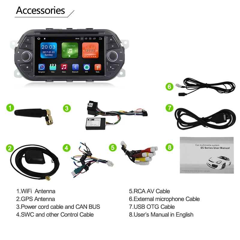 Sale 7" Touch Screen Android 8.0 Car DVD For Fiat Tipo Egea 2015 2016 2017 head unit Stereo AutoRadio Video GPS Navigation BT Wifi 5