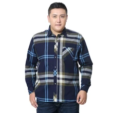 Теплая мягкая фланелевая клетчатая рубашка размера плюс с длинными рукавами из чистого хлопка, 5XL 6XL 7XL 8XL, Высококачественная Мужская рубашка в стиле ретро, MC