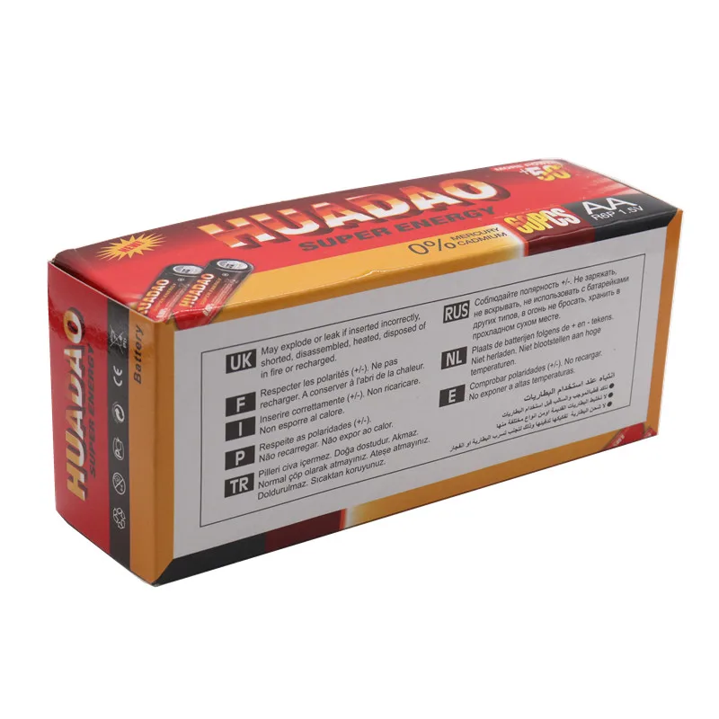 24 pièces HUADAO piles AA R6P UM3 AA 1.5 v carbone Batterie Primaire et Piles