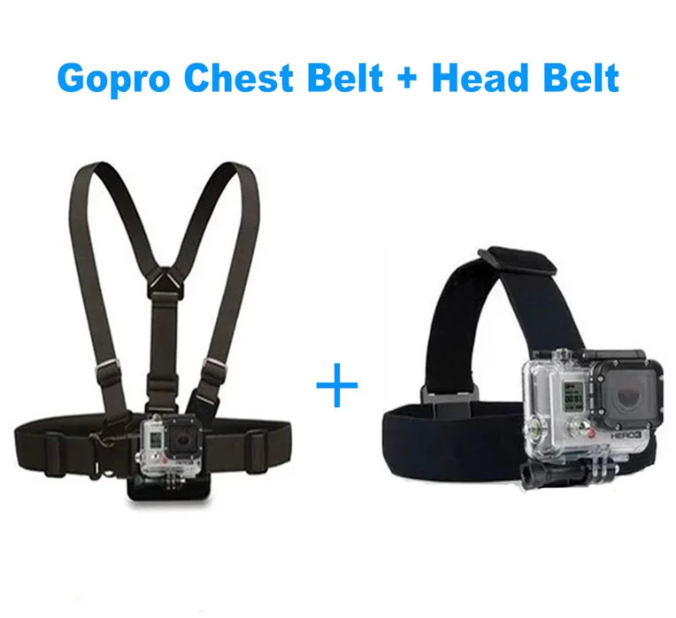 Go pro Harness Adjustable Elastic Chest Gopro Belt + Head Stap Mount Strap With Plastic For