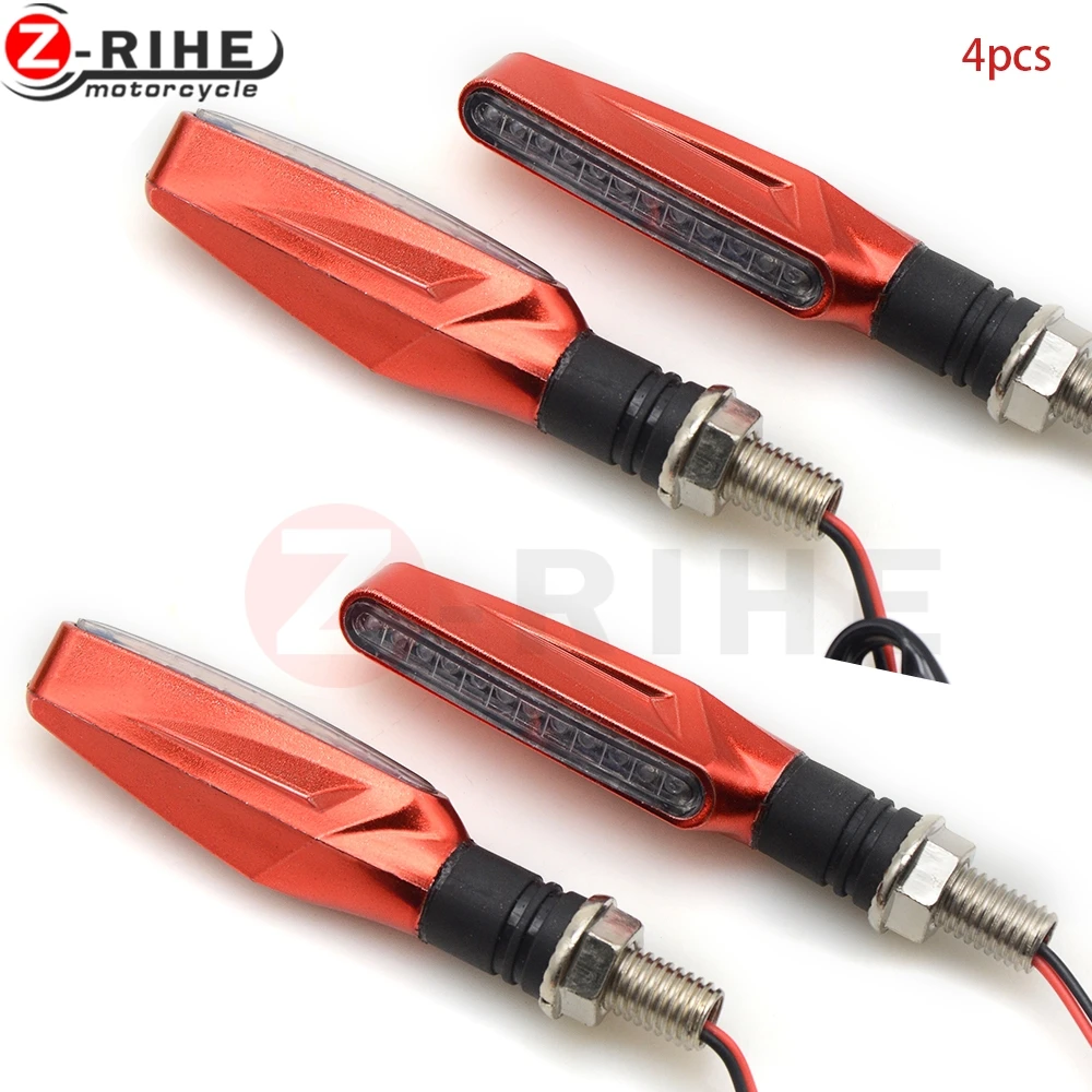 

4 pcs Universal Flexible LED Motorcycle Turn Signal Light motorbike indicator Amber lamp Blinkers Flashers for Honda For Yamaha