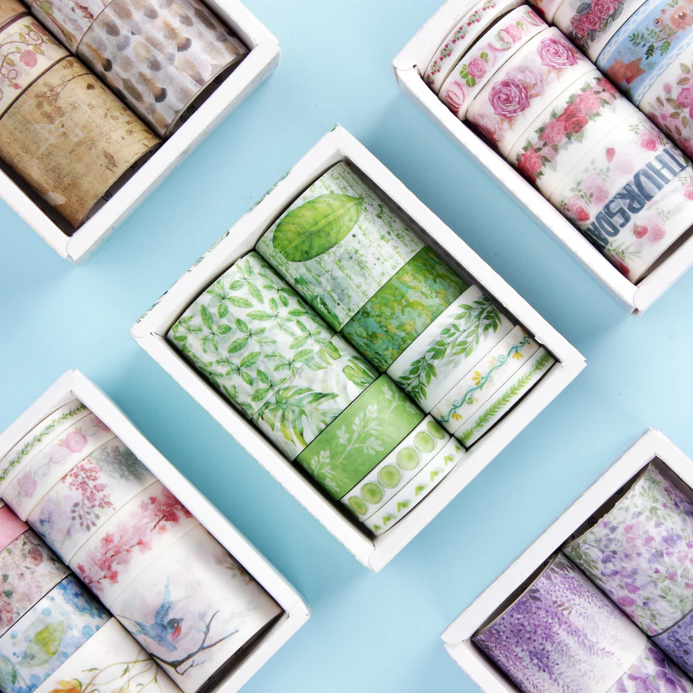 

Rovtop 10 Rolls Washi Masking Tape Set Petal Rose Flower Paper Masking Tapes Japanese Washi Tape Diy Scrapbooking Sticker Tapes