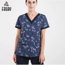 Доктор хирургической медсестры униформа печать мыть руки Одежда Pet Doctor beauty стоматологическая клиника изолированные комбинезоны одежда