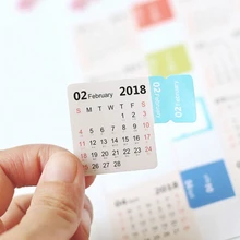 Cute Notebook Index 2018 Calendar Paper Stickers Kawaii Diary Planner Decoration Mark Label Stickers Office School Stationery