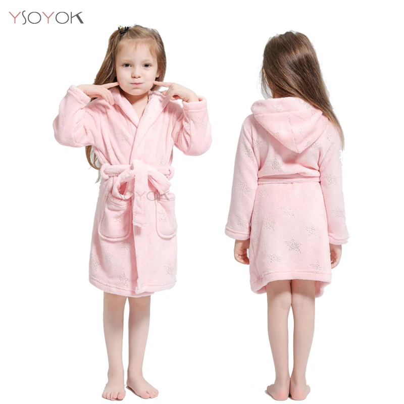 Pink Children 1-8 Years Old Bath Robe Cloak RUISSEN Baby Bath Towel with Hood Toddler Hooded Beach Bath Towel for Boys Girls