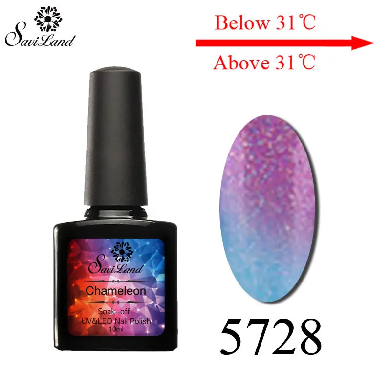Saviland изменение температуры настроения Цветной Гель-лак для ногтей термо гель выбрать любой 1 Цвет гель лак термо изменение - Цвет: 5728