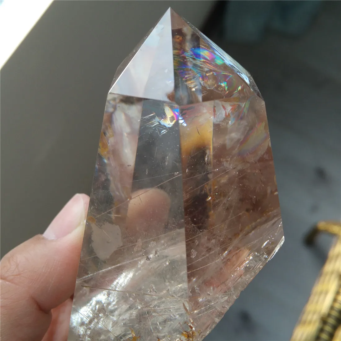 Рутилированный Кристал острый камни Ghost кристаллы Wicca Cristal Islande Пьер Naturelle Cristaux