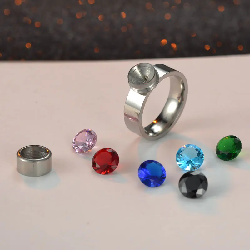 

7 Colors/Set DIY Rings for Women Screw Rotation Switch Stone Hot Rings World Premiere Limited Edition Designer Charm Ring RI0140