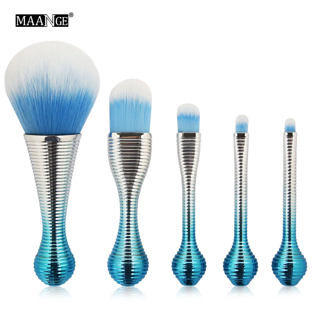 MAANGE 5Pcs/Set Mini Makeup Brushes Thin Waist Foundation Lip Contour