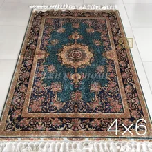 4'X6' 230 линия ручной работы Шелковый Восточный персидский ковер ручной работы шелковый ковер для украшения дома