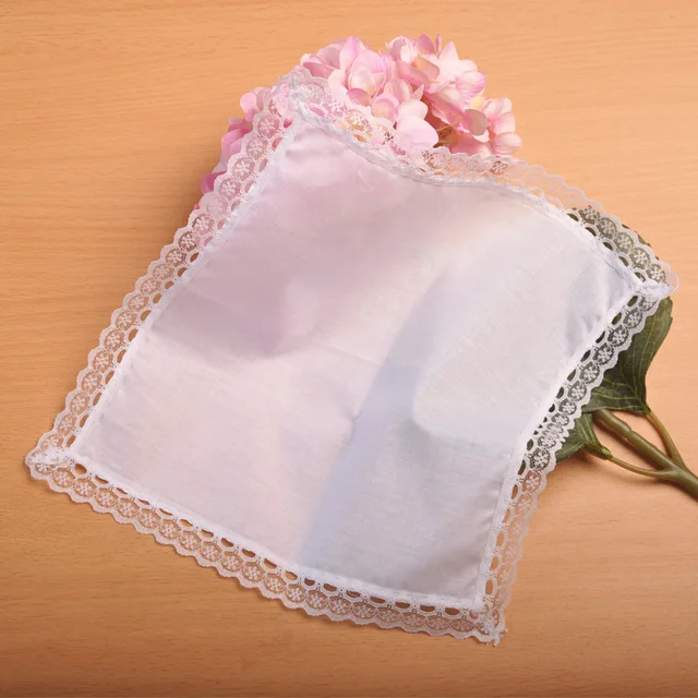 Personalized White Lace Handkerchief for Women, Wedding Gifts, Wedding Decoration, Napkins, 25x25cm, 1Pc 5