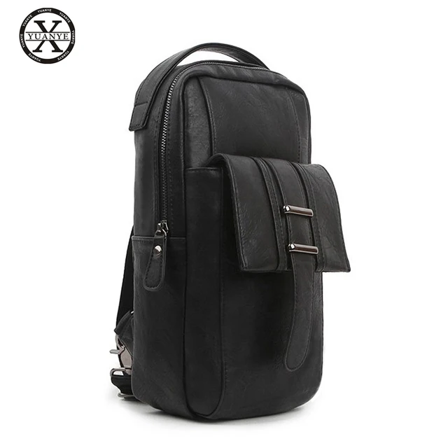 Yuanye Chest Pack For 10 Tablets Men Single Shoulder Strap Back Bag Yuanye Chest Pack For 10 Tablets Men Single Shoulder Strap Back Bag Leather