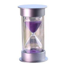 Best продажи Пластик кристалл песочные часы 10 минут песочные часы украшения песочные часы таймер фиолетовый