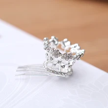 Ограниченная серия диадемы, трендовые круглые детские аксессуары для волос из цинкового сплава для девочек, стразы, ювелирные изделия, гребень, корона, диадема