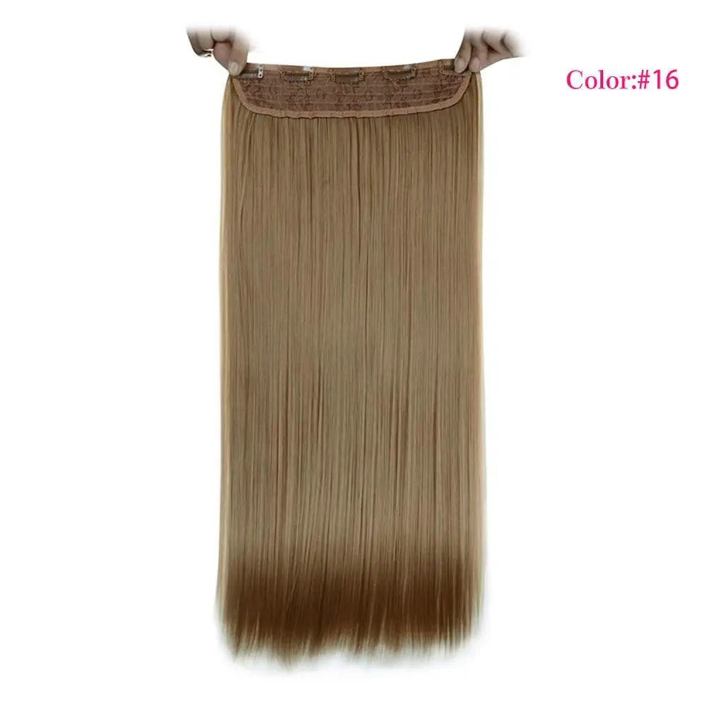 Valenwigs цельный зажим для наращивания волос Длинные прямые синтетические волосы на клипсах термостойкие коричневые цвета 2" подделка волос - Цвет: #16