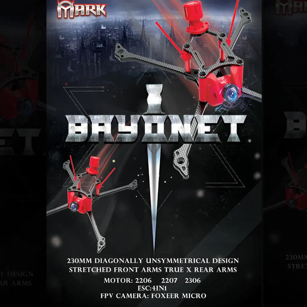 

MAEK-BAYONET Speed Racing Through Rack Bayonet 230mm Wheelbase Motor 2306 Energetically Electric Modulation F4 Flight Control
