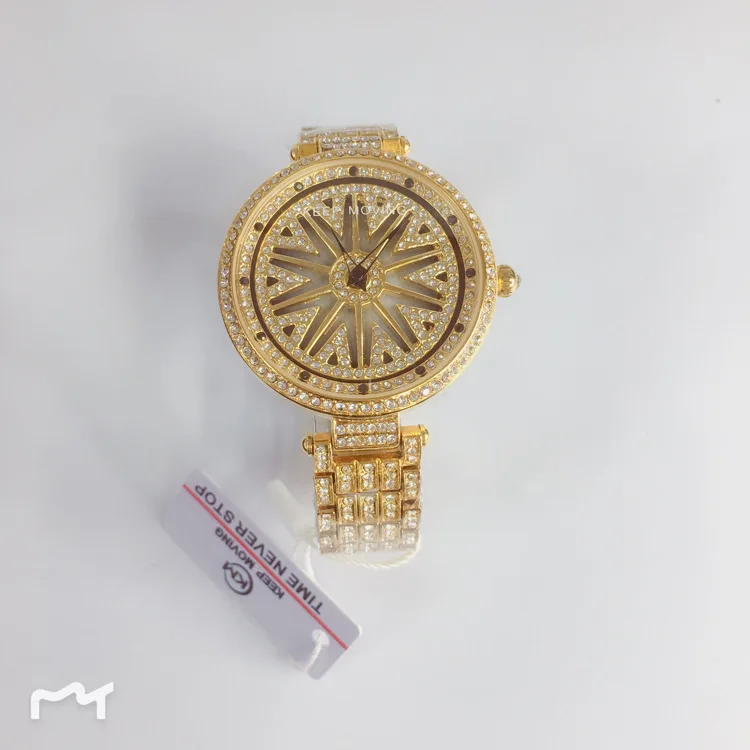 Роскошная марка, Женская сталь часы Женское платье модные кварцевые часы женские вращающиеся наручные часы relogio feminino
