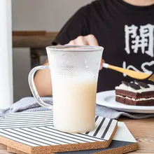 400 мл корейский прозрачный цветок чай стекло простая Мода с молочная чашка для завтрака Творческий сок чашка для молока и чая