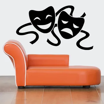 

Wall Vinyl Sticker Room Decals Mural Design Masks Theater Two Faces