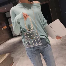 Прозрачная жемчужная женская сумка-тоут, роскошные сумки, маленькая коробка, вечерняя сумка, модная винтажная женская сумка-кошелек, бренда