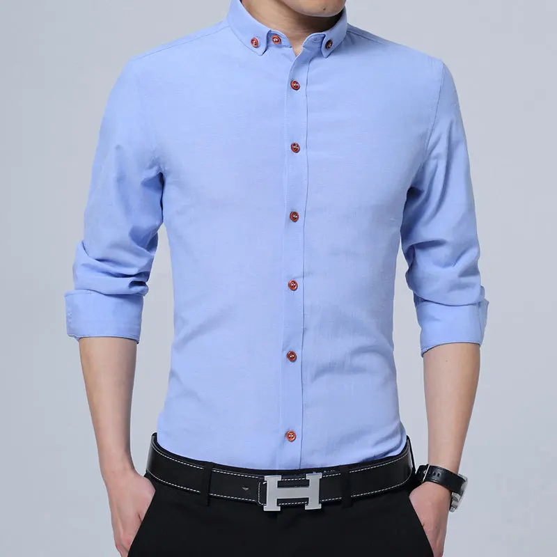 Mens Luxury Slim Casual Pure Shirt Long Sleeve Formal Business Shirt T Shirt Top Dressin_Mens Clothes Clearance