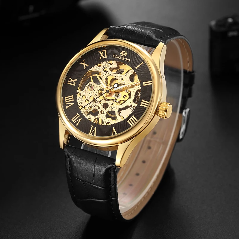 

FORSINING Men Self Winding Sport Mechanical Watch Mens Transparent Case Fashion Waterproof Watches Man Skeleton Wristwatch