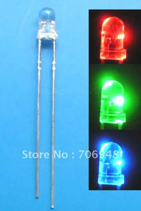 100 шт. Новинка 3 мм RGB Быстрое мигание мигасветодиодный светодиодная прозрачная
