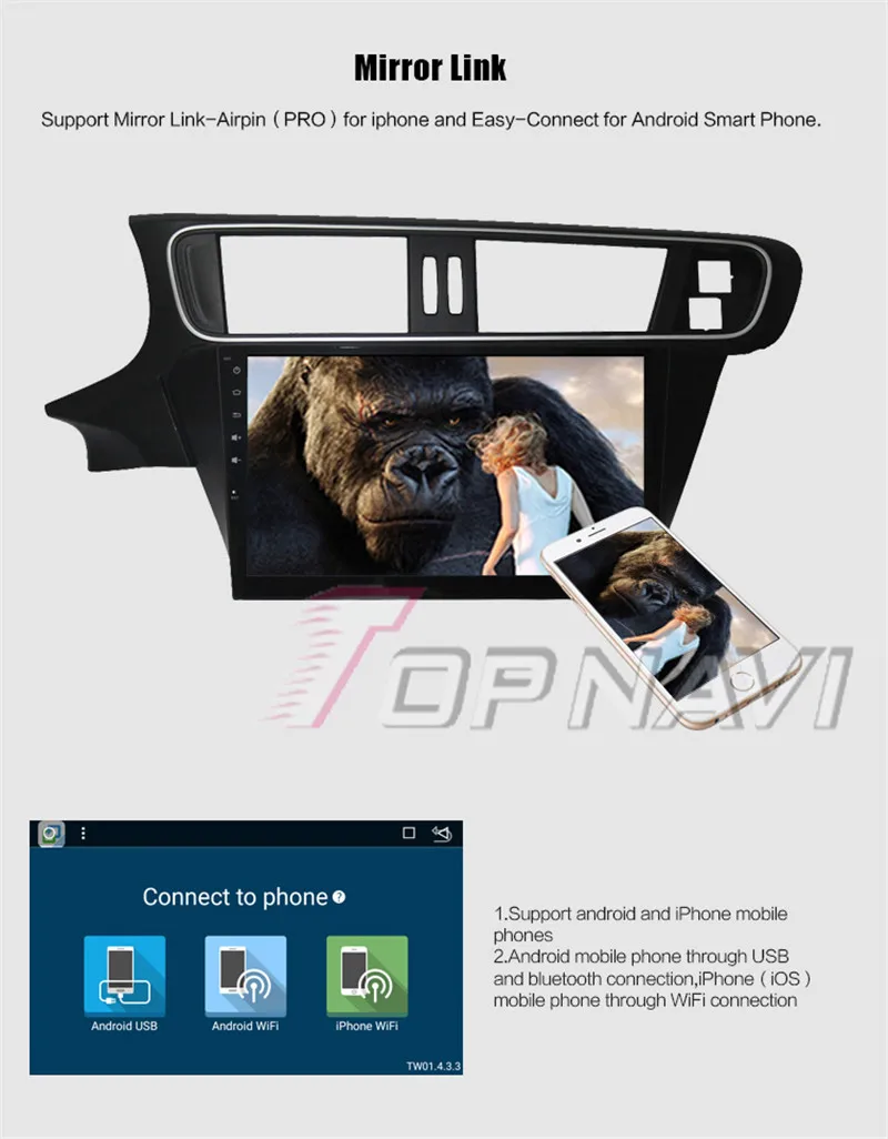 android car gps player For Citroen C3-XR 2014