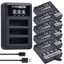 5Pcs AZ16 1400mAh Xiaomi Yi 4K II 3.85V AZ16-1 Batteries + LED 3 Port USB Charger For XiaoYi 4K 2 Action Camera Battery