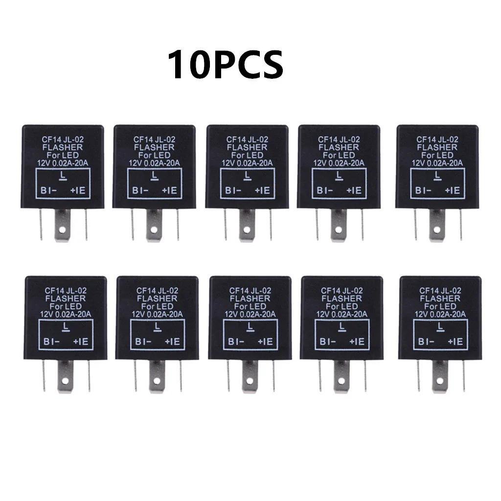

10pcs CF14 12V FLS723 3pin car relays waterproof Flasher Fix LED Turn Light Indicator signal interior accessories