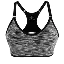 Black/Gray/Purple/Red/Green Women Sports Bra Top Absorver Sweat Yoga Fitness Seamless Cup Bra Padded Push Up Top Vest Size M L