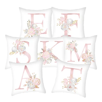 Pink Letter Decorative Pillow Cushion Covers Pillowcase Cushions for Sofa Polyester Pillowcover cuscini decorativi 10062