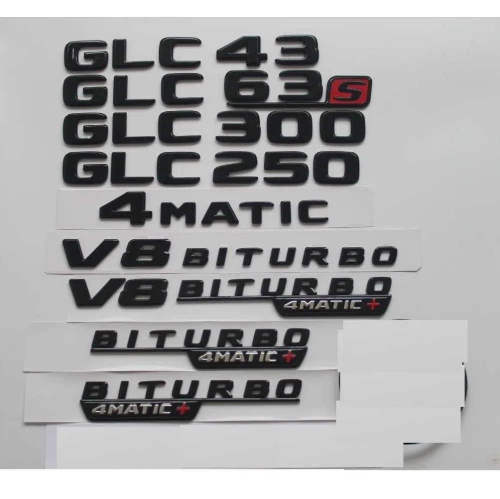 

Gloss Black For Mercedes Benz X253 C253 W253 GLC43 GLC63 S AMG GLC250 GLC300 V8 BITURBO 4MATIC Trunk Rear Star Emblems Badges