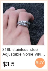 316L нержавеющая сталь скандинавский Викинг кольцо на заказ руны бусины перстень волк скандинавский символ Одина Модные мужские ювелирные изделия HF457