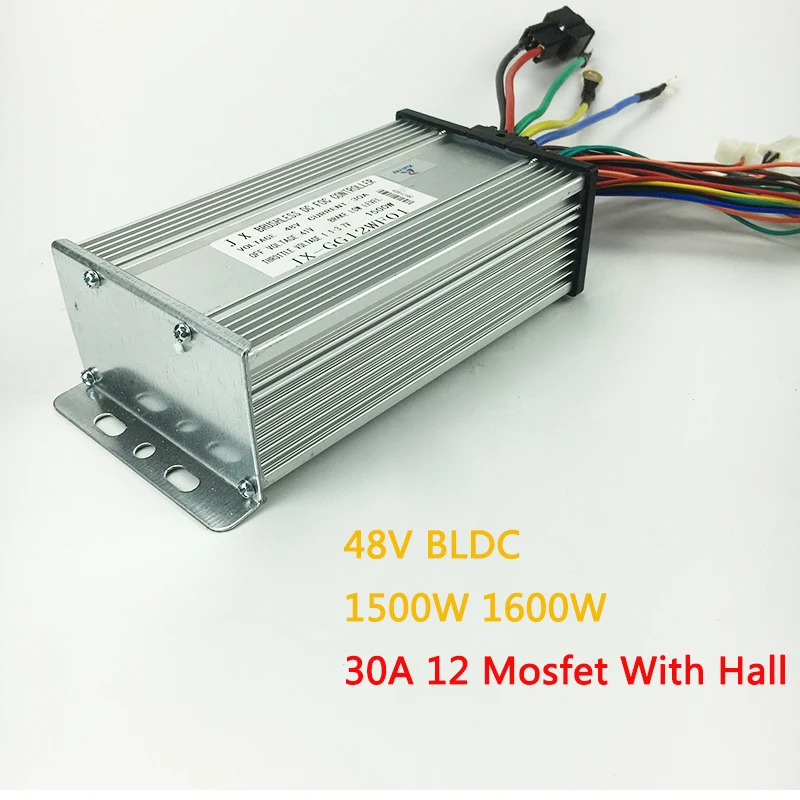 BLDC 48V 1500W 1600W 30A бесщеточный контроллер двигателя 12 Mosfet с залом для электрического