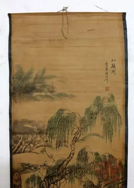 Редкая старая китайская живопись QingDyansty восемь лошадей изысканный дизайн ручная