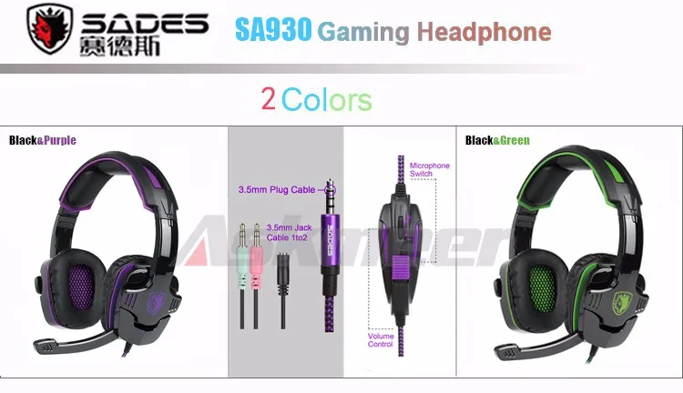 SADES SA930 PS4 Headset Stereo Sound 3.5mm Computer Headset PS4 Gaming Headphones + Mic fone de ouvido for PC Mobile Phone EJ03 (1)