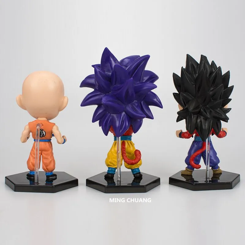 6 шт./компл. Dragon Ball Z Super Saiyan Q Version Son Goku плавки Krillin Vegeta Broli ПВХ Фигурка Игрушка OPP