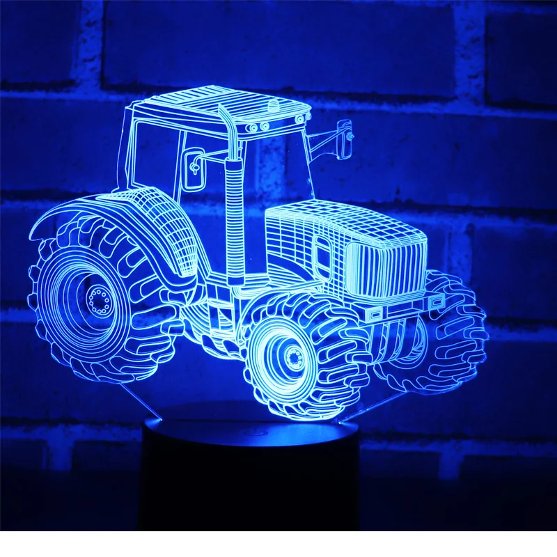  3D LED Night Light Dynamic Tractor Car with 7 Colors Light for Home Decoration Lamp Amazing Visuali - 32845430411