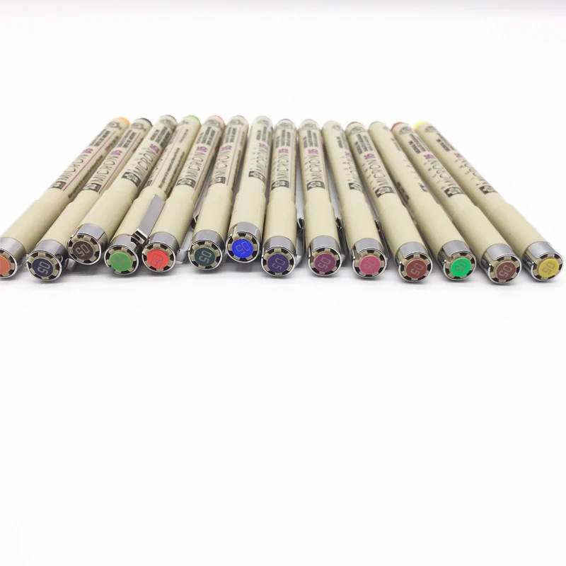 Günstig Set von 8 14 farben SAKURA Pigma Micron Liner Stift 0,25mm 0,45mm Farbe Fineliner Zeichnung Linien Marker stift Student Kunst Liefert