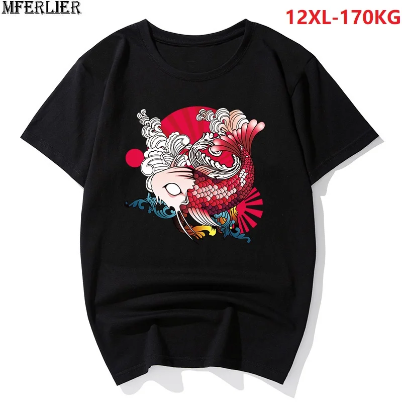 

summer men funny vintage t-shirts japan style short sleeve tshirt print plus size big 7XL 8XL 10XL 12XL tees high street tops 54