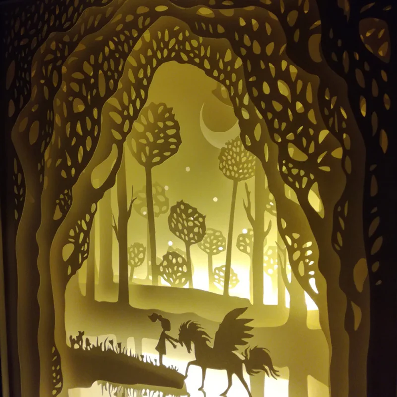 Conduziu a Luz e a Lâmpada de Papel da Sombra Encontram a Luz da Noite da Inocência Brightinwd Presentes Personalizados 5 de papel da sombra encontram a luz
