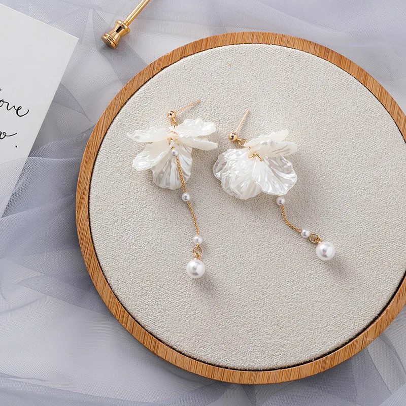

2019 New Korea Style Silver Needle Shell Tassel Earrings Imitation Pearl Drop Earring for Girl Women Fashion Accessories Jewelry