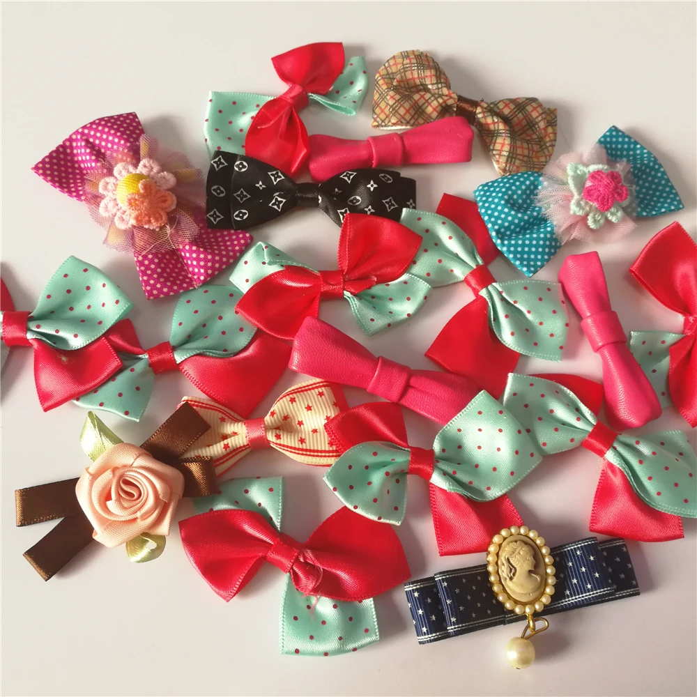 

5 pcs/bag Fabric art Flowers for baby hair accessory cloth Bowknot for girl's Princess Skirt
