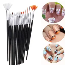 15 шт. ручки для ногтей УФ гель Дизайн Живопись Художественный набор кистей для салона инструмент для маникюра сделай сам