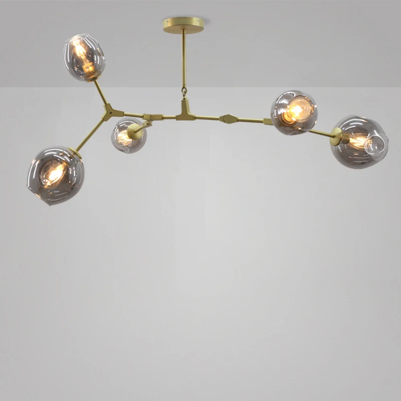 Современные молекулы подвесной светильник люстра блеск led hanglamp черный чердак