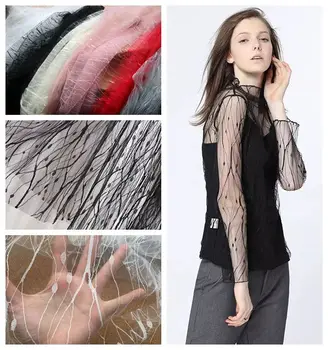 

5Meters 1.5m Wide Exquisite Red Pink Mesh Lace Fabric Lightning Net Tulle Lace Wedding Veil Skirt Home DIY Clothing Accessories