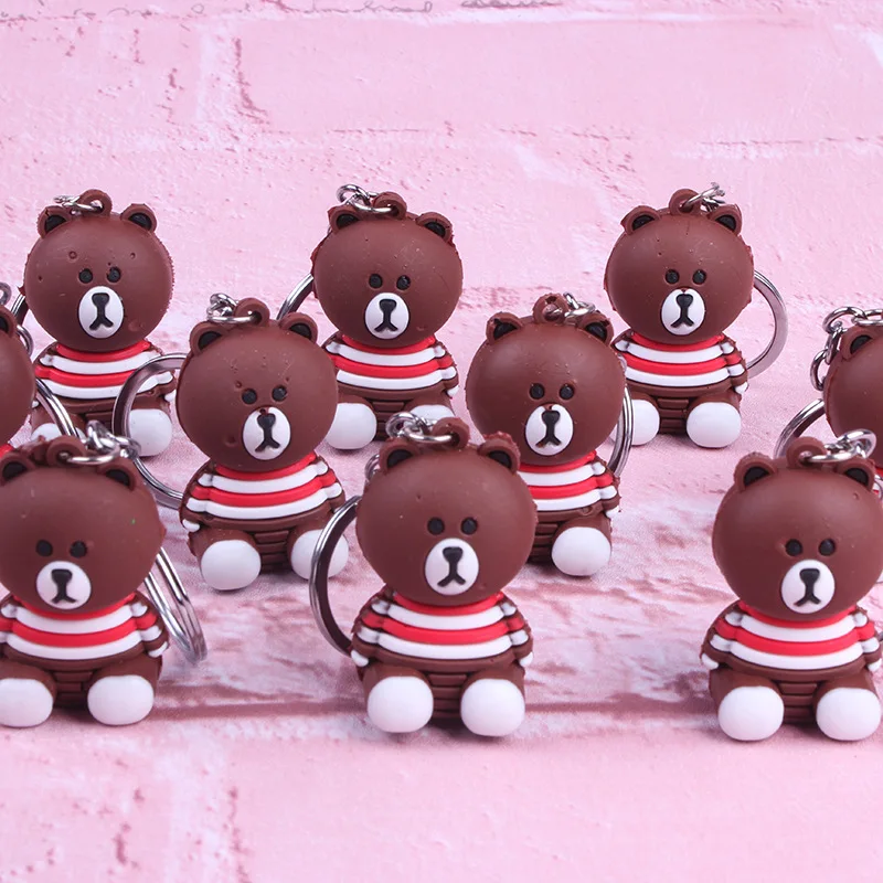 Новый мультфильм Bown Bear ключевое звено модные силиконовые брелоки женские