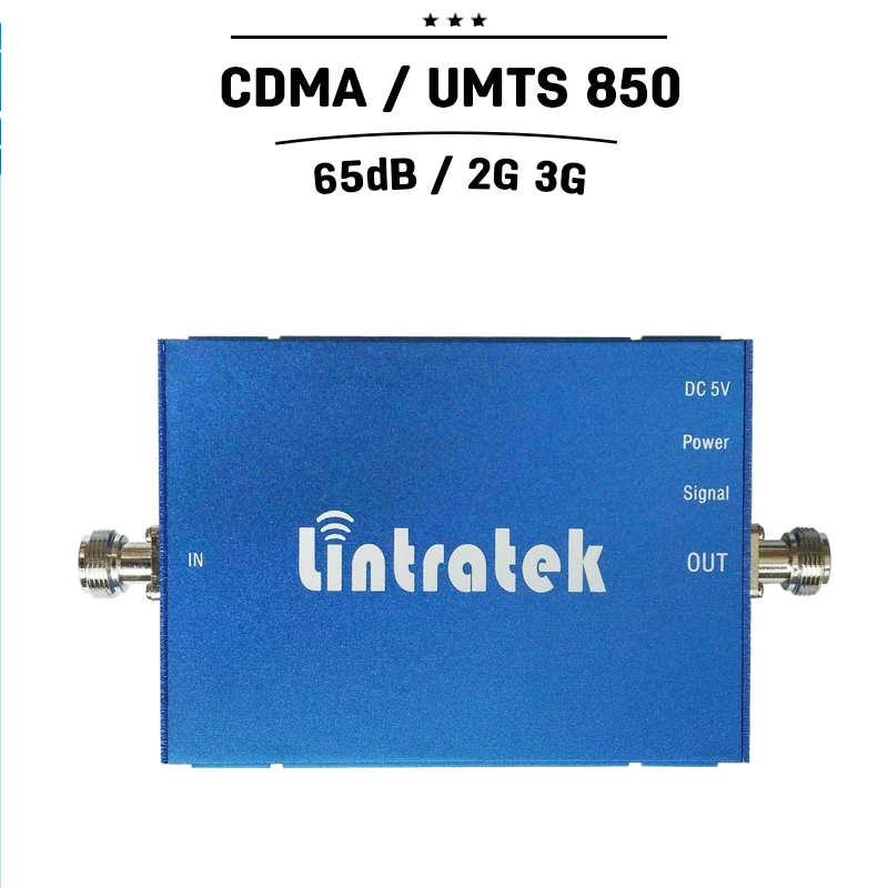 1000sqm Coverage gsm 850 Cell Phone Amplifier CDMA 3G UMTS 850 Signal Booster 65dB Gain Cellular