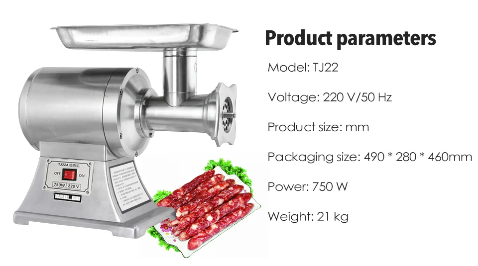 XEOLEO Коммерческая Мясорубка электрическая мясорубка из нержавеющей стали/железная клизма машина 22# настольная колбаса писк 200 кг/ч